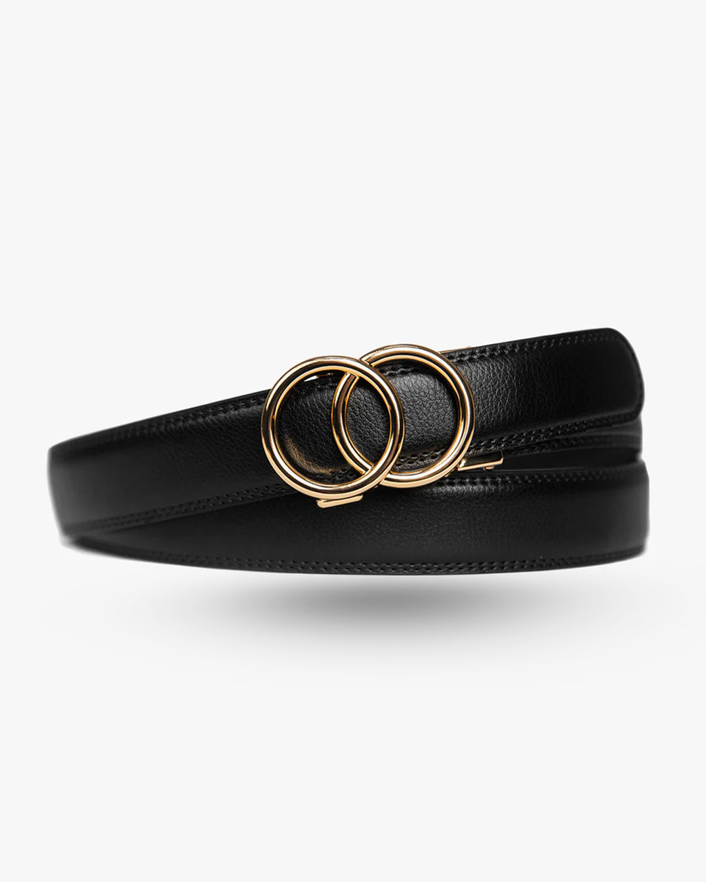 Cinturón de cuero sin agujeros ajustable gold edition
